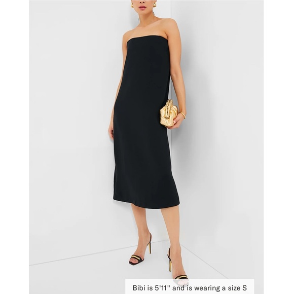 TUCKERNUCK Strapless Noir Crepe Marin Dress - Picture 2 of 12